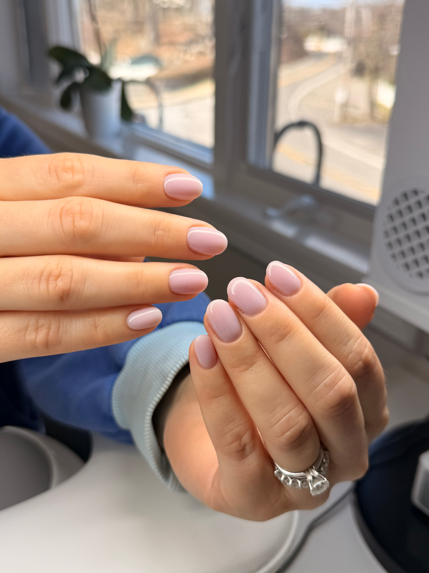 soft pink almond manicure Mahopac NY