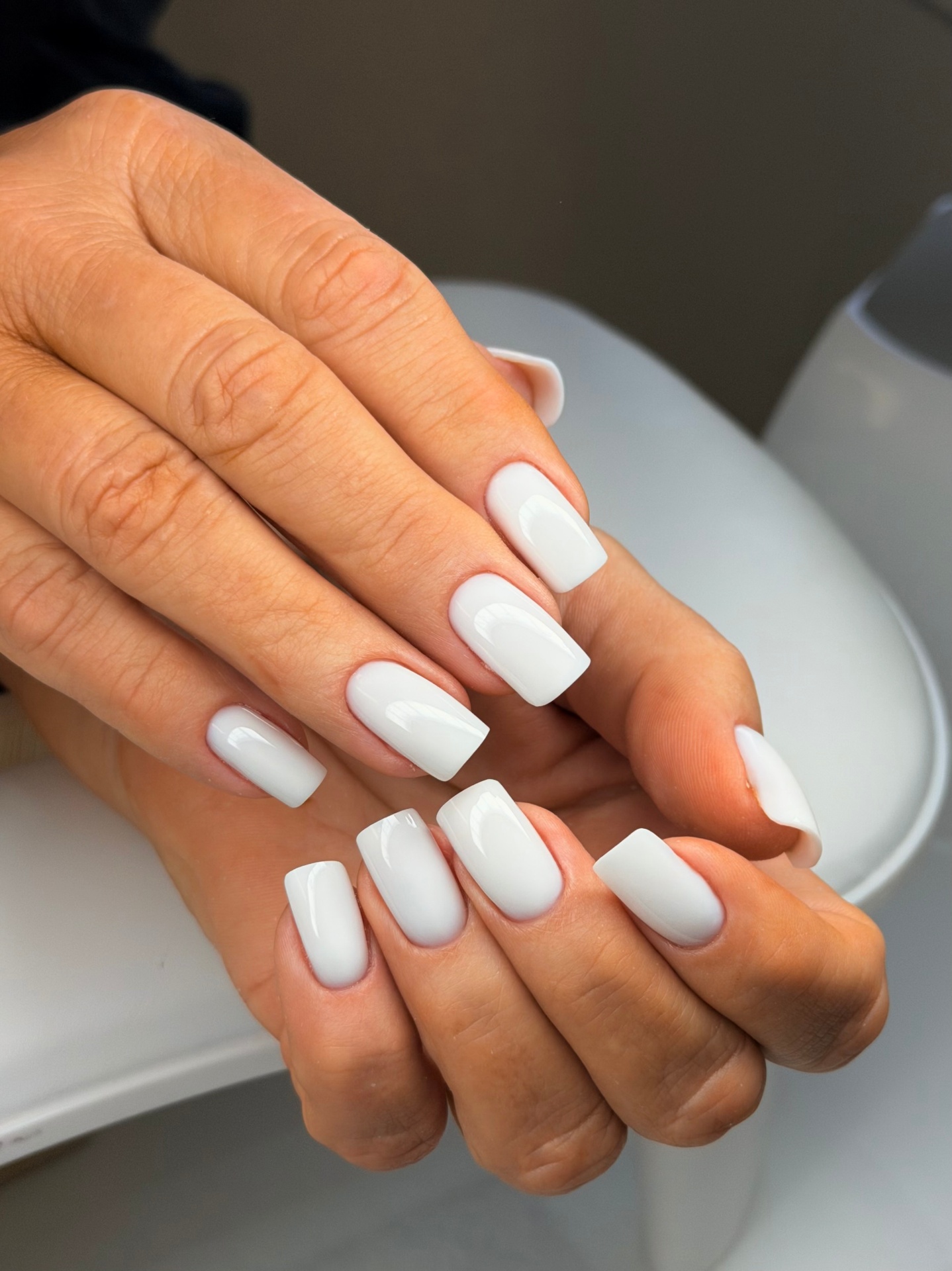 classic white square nails Mahopac NY